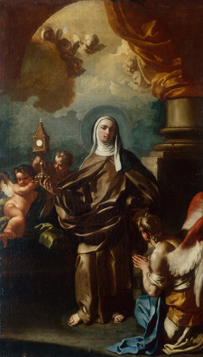 Sainte Claire avec un ange - Francesco Solimena