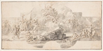 Étude pour la peinture "Le débarquement de Colomb en Amérique" - Francesco Solimena