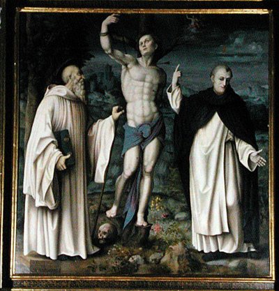 Saints Benoît, Dominique et Sébastien - Francesco Ubertini Il Bacchiacca
