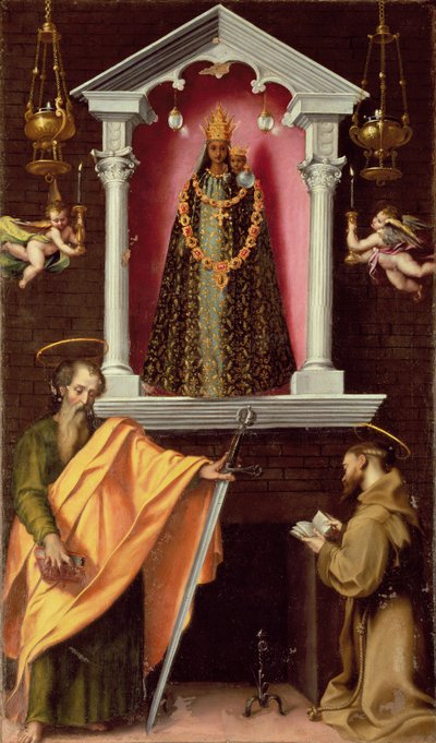 La Madone de Lorette avec Saint Paul et Saint François - Francesco Vanni
