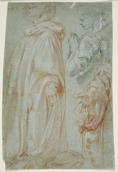 Trois études pour le Christ ressuscité adoré par une sainte femme et San Silvestro Gozzalini - Francesco Vanni