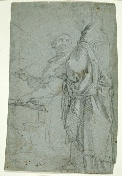 Deux ecclésiastiques : Étude pour la Dispute sur le Saint-Sacrement, 1606-10 - Francesco Vanni