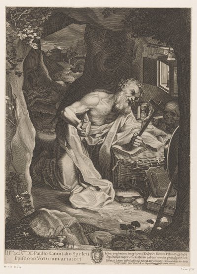 Saint Jérôme dans le désert - Francesco Villamena