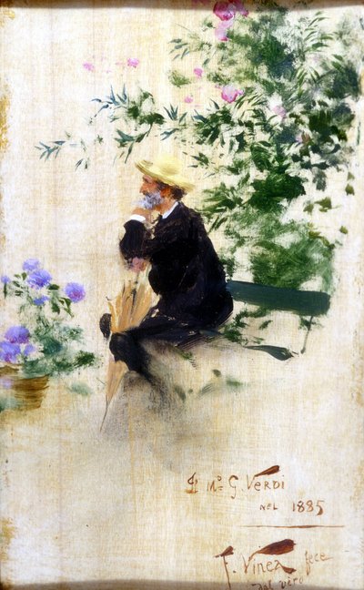 Portrait de Giuseppe Verdi par Vinea Francesco (1845 - 1902). 1885. Museo della Scala, Milan. - Francesco Vinea