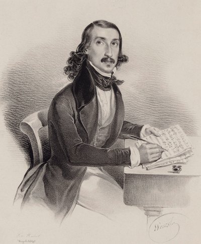 Portrait du chanteur et compositeur Giacinto Marras 1810-1883, 1840 - Francesco Wenzel