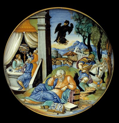 Allégorie du destin. Faïence. Réalisée par Francesco Avelli Xanto (actif vers 1530/1540) - Francesco Xanto Avelli