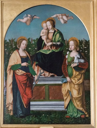 Madone et Enfant, Sainte Agathe et Sainte Agnès - Francesco Zaganelli di Bosio