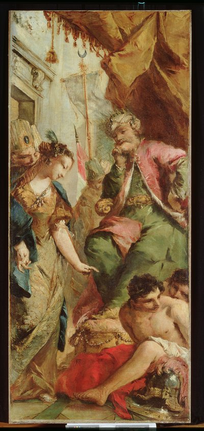 Sophronia demandant au roi sarrasin Aladine de libérer les prisonniers chrétiens, vers 1760 - Francesco and/or Gian Antonio (1699 1761) Guardi