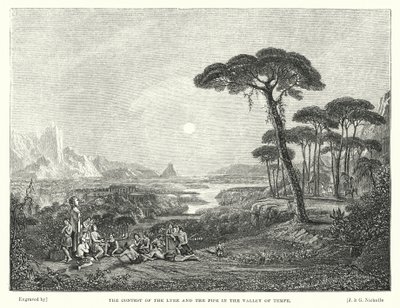 Le concours de la lyre et de la flûte dans la vallée de Tempe (gravure) - Francis (after) Danby