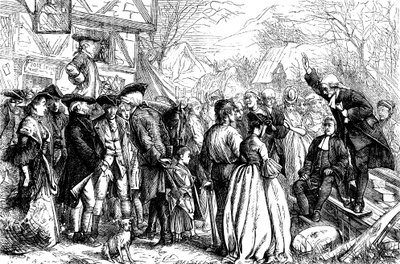 John et Charles Wesley prêchant en plein air à Bristol - Francis Arthur Fraser