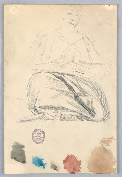 Esquisse de draperie pour une figure assise - Francis Augustus Lathrop