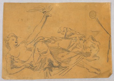 Esquisse de figure féminine avec une colombe - Francis Augustus Lathrop
