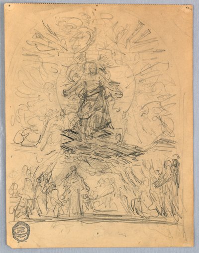 Croquis de figure sur une croix - Francis Augustus Lathrop
