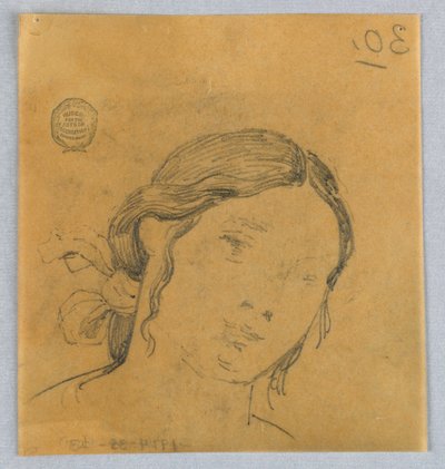 Esquisse de tête de femme - Francis Augustus Lathrop