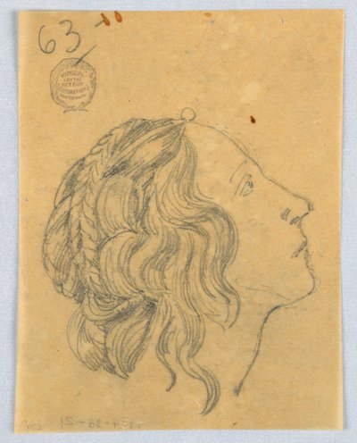 Esquisse de tête de femme de profil - Francis Augustus Lathrop