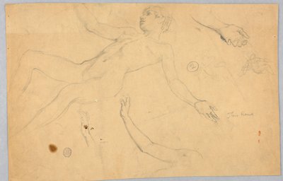 Esquisses de nu féminin et de mains - Francis Augustus Lathrop