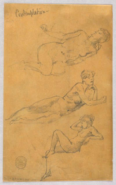 Trois esquisses de nus féminins - Francis Augustus Lathrop