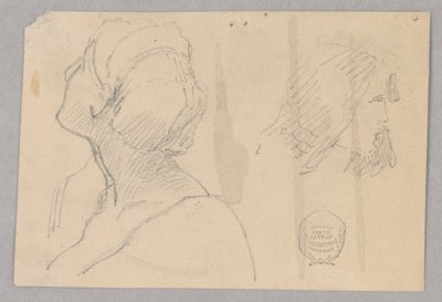 Deux esquisses de tête de femme - Francis Augustus Lathrop