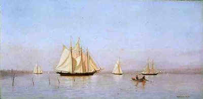 Baie de Haverstraw sur le Hudson - Francis Augustus Silva