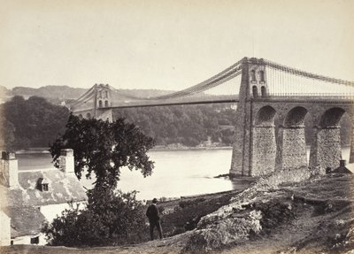 Bangor, pont suspendu, depuis Anglesey (254) - Francis Bedford