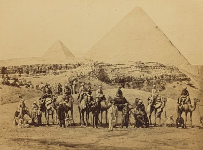 Gîzeh - Le départ de S.A.R. le Prince de Galles et sa suite des Pyramides - Francis Bedford