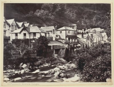 Lynmouth, cottages au bord de la rivière, 1860-94 - Francis Bedford