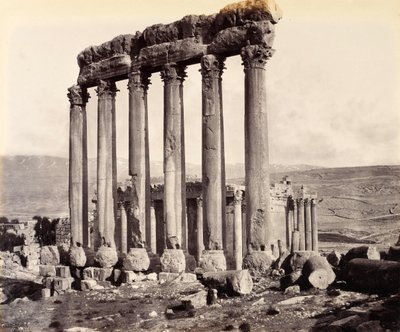 Ruines du temple du Soleil et du temple de Jupiter, Baalbek - Francis Bedford