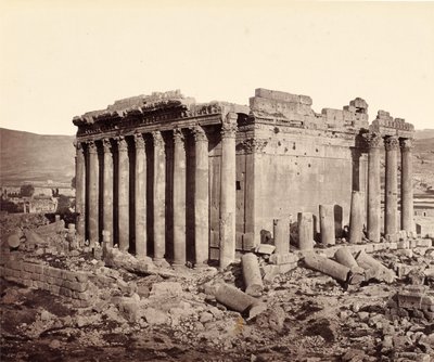 Temple de Jupiter, Baalbek, vu du nord-ouest - Francis Bedford