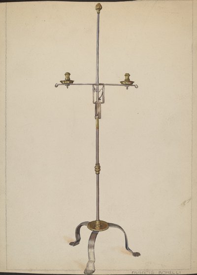 Chandelier en fer et laiton - Francis Borelli