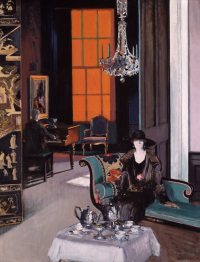 Intérieur : Le store orange - Francis Campbell Boileau Cadell
