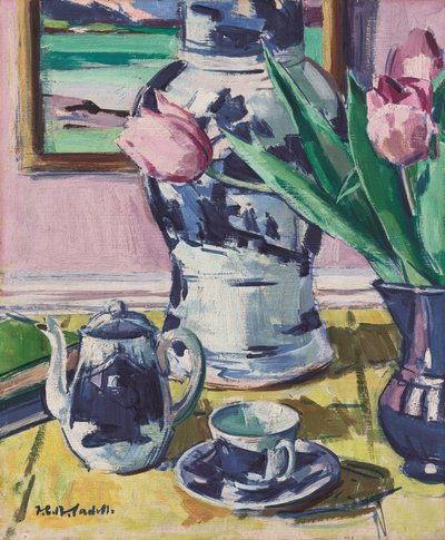 Nature morte avec tulipes et Iona - Francis Campbell Boileau Cadell