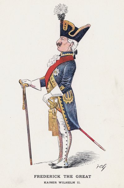 Frédéric le Grand, Kaiser Wilhelm II (lithographie en couleur) - Francis Carruthers Gould
