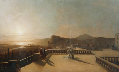 Figures sur une terrasse au clair de lune - Francis Danby