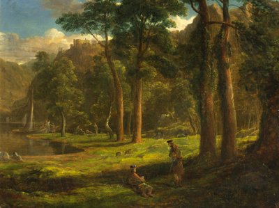 Guerriers se reposant dans une vallée montagneuse, vers 1824 - Francis Danby