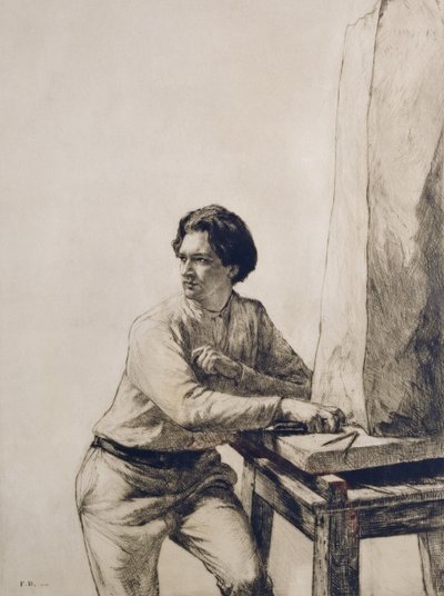 Portrait de Jacob Epstein (1880-1959) 1909 - Francis Dodd