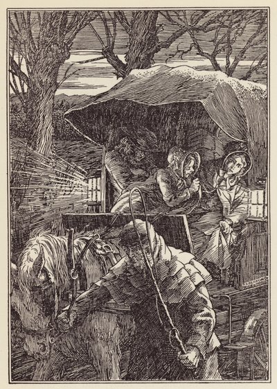 Illustration pour The Cricket on the Hearth de Charles Dickens (lithographie couleur) - Francis Donkin Bedford