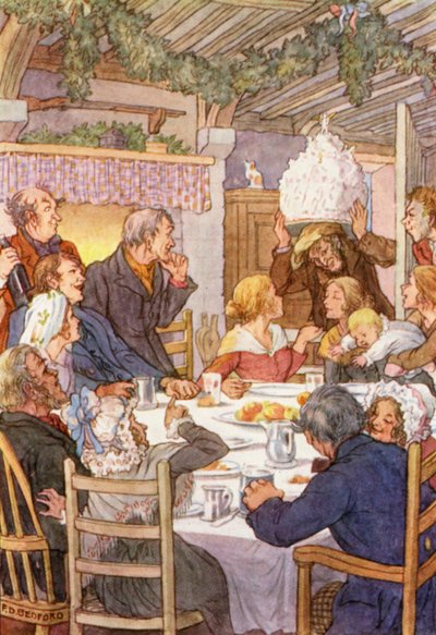 Illustration pour The Cricket on the Hearth de Charles Dickens (lithographie couleur) - Francis Donkin Bedford