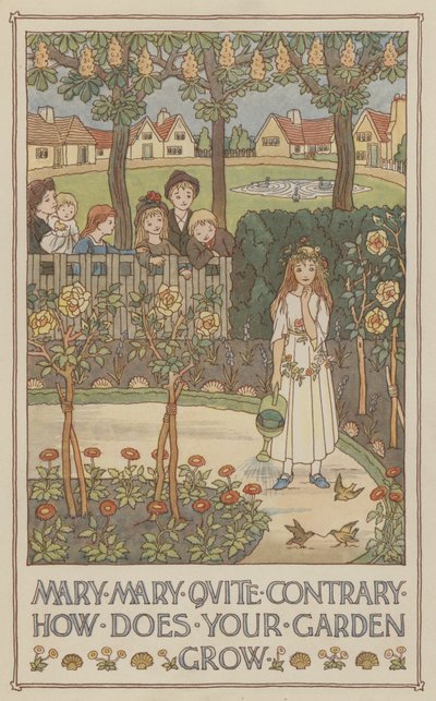Mary Mary tout à fait contraire comment pousse ton jardin (litho couleur) - Francis Donkin Bedford