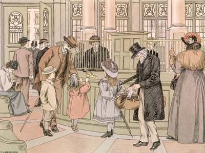 La banque, tirée du "Livre des magasins". - Francis Donkin Bedford