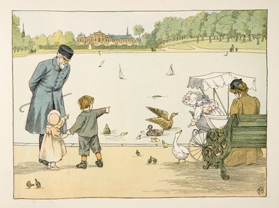 Le gardien du parc, tiré de Four and Twenty Toilers, pub. 1900 (lithographie couleur) - Francis Donkin Bedford
