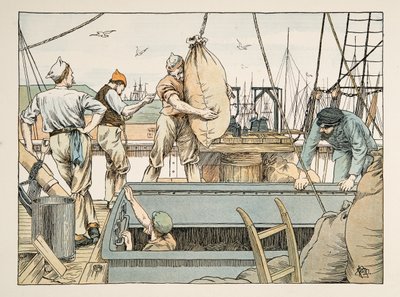 Le débardeur, tiré de Four and Twenty Toilers, pub. 1900 (lithographie couleur) - Francis Donkin Bedford