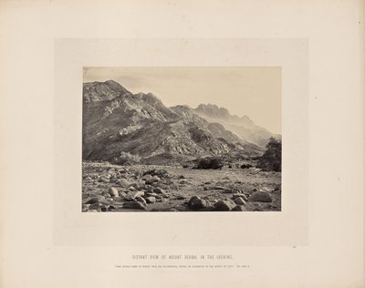 Vue lointaine du Mont Serbal en soirée - Francis Frith