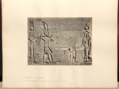 Sculptures, Dendérah, "Cléopâtre et son fils, Néron Casar" - Francis Frith