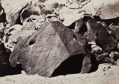 Inscriptions Sinaïtiques dans Wadee El-Mukattab, 1860 - Francis Frith