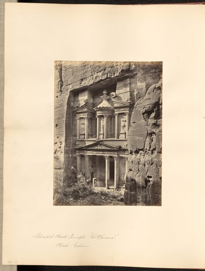 Splendide temple rupestre, "El Khusne", Petra, Edom - Francis Frith