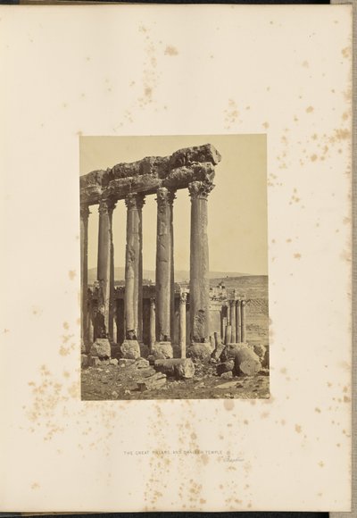 Les grands piliers et le petit temple, Baalbec - Francis Frith