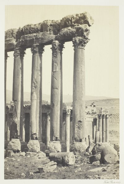 Les grands piliers et le petit temple, Baalbec - Francis Frith