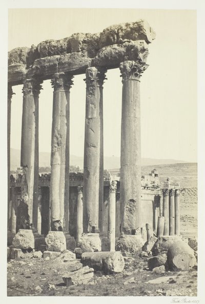 Les grandes colonnes et le petit temple, Baalbek - Francis Frith