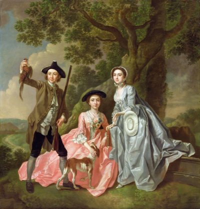 George Rogers avec sa femme, Margaret, et sa sœur, Margaret Rogers, vers 1748-50 - Francis Hayman