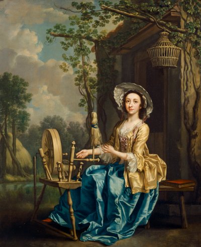 Fille à la roue à filer - Francis Hayman